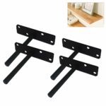 frmsaet heavy duty floating shelf hardware kit wall mounted shelves mounting decorative metal brackets hidden hanging selves supports black pack kitchen storage trolley fireplace 150x150