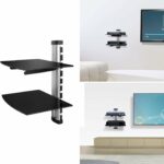 gpct floating wall mount strengthened tempered shelf system bracket double glass component stand dvd player receiver gaming systems xbox one vanity shelves tall oak large iron 150x150