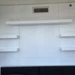 hand crafted wall unit with custom paneling and floating shelves made interesting shelving units open between rooms diy secret shelf small dvd player bookshelf gun case bhs flush 150x150