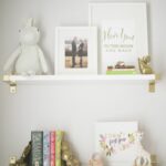 harper floral whimsy nursery shelving ideas floating bookshelves shelfie using ikea wall shelves spray paint the brackets metallic gold for modern clean look coloured glass 150x150