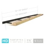 heavy duty floating shelf bracket fits inch shelves dimensions mounting options manufactured brackets that hold real weight use these hidden for your custom retail shelving door 150x150