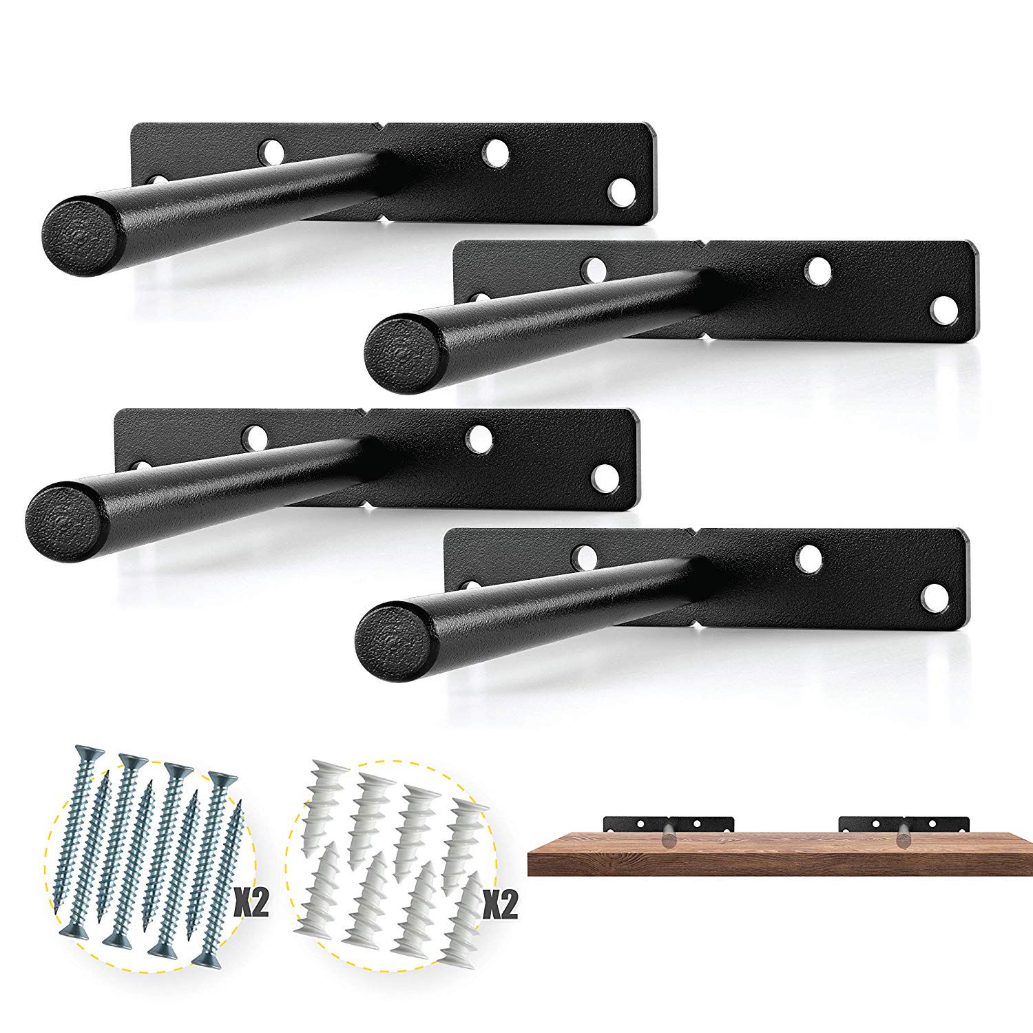 heavy duty floating shelf bracket pcs solid steel blind brackets supports hidden for wood shelves screws and wall plugs included towel over toilet decorative mounted coat racks