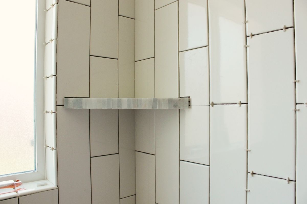 how install tile shower corner shelf marble floating installing vinyl flooring over wood wooden bathroom stand diy stall bedroom wall shelves decorating ideas display ikea design