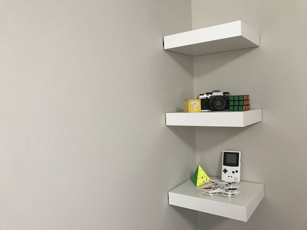 ikea lack shelf without drilling nails steps with tures large floating shelves using command strips small dvd best home computer desk pottery barn kids boat ematic mobile headset