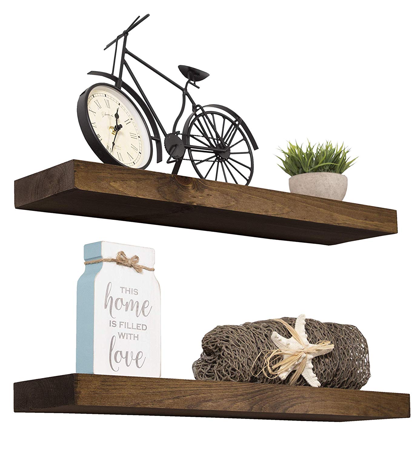 imperative decor floating shelves rustic wood wall shelf dark usa handmade set walnut home kitchen board over bath storage rack wooden island wheels video shelving build your own