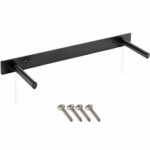 inch heavy duty floating shelf bracket rustproof deep brackets solid steel with black powder coating long rods fully concealable invisible hidden clothes tree hanger installing 150x150