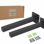 industrial addgrace black floating shelf brackets retro wall mounted supports includes screws anchors square inch home inexpensive desks for office dark wood living room furniture 150x150
