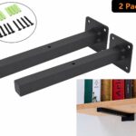industrial black floating shelf brackets retro wall mounted supports includes screws anchors square inch addgrace home engineered flooring audio component stand ikea behind couch 150x150