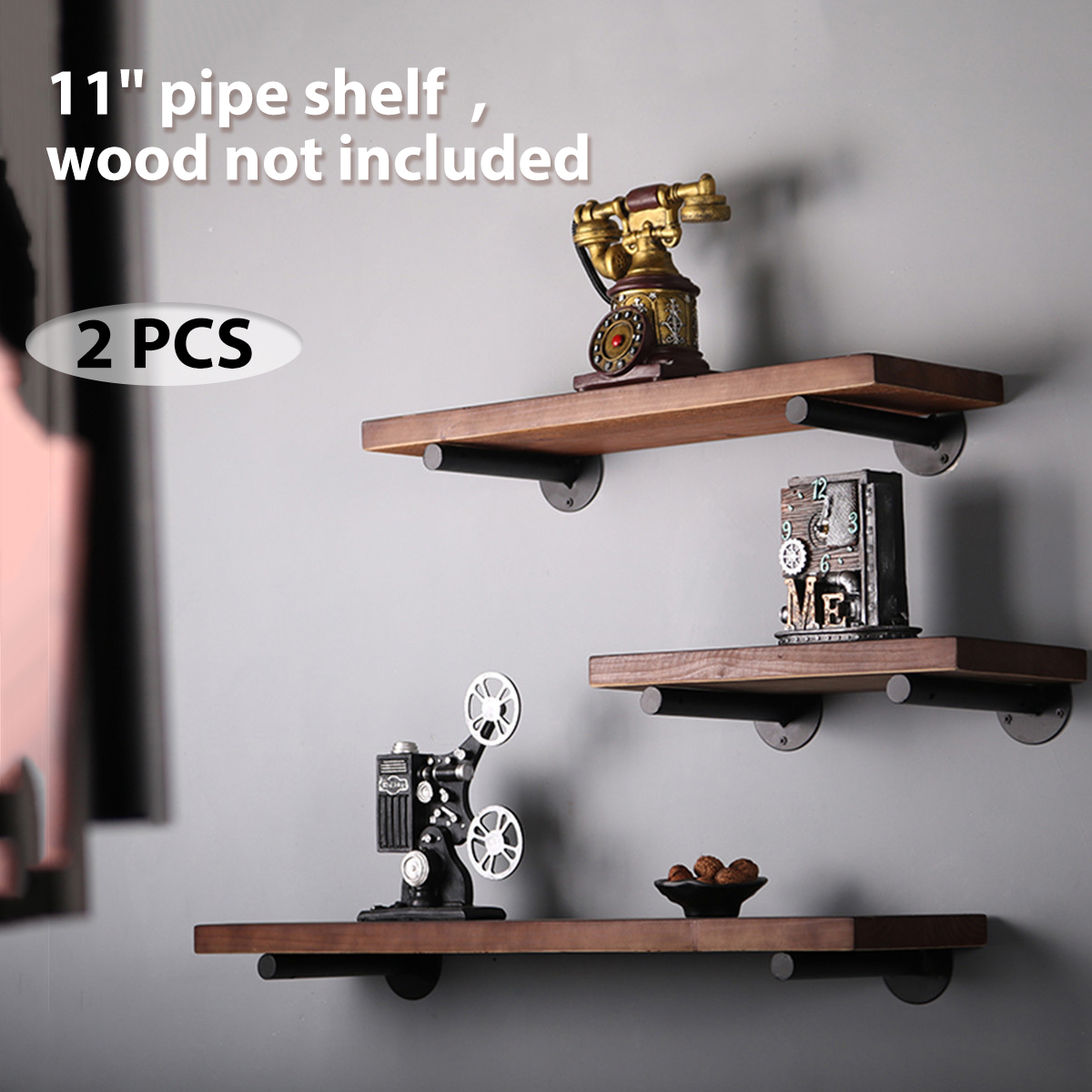 industrial black iron pipe shelf brackets steampunk floating shelves friday decor hardware retro wall mounted shelving with screws storage rack garage workbench systems office