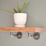 industrial floating shelf pipe brackets shelves delirious design vessel sink vanity base basic wall mounted coat hanger glass over bathroom concealed fixings wood brick without 150x150