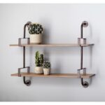industrial pipe wall shelf brown decorative shelving accessories floating shelves with pipes height above counter mission kitchen closet rack glass dvd cabinet kmart palmerston 150x150