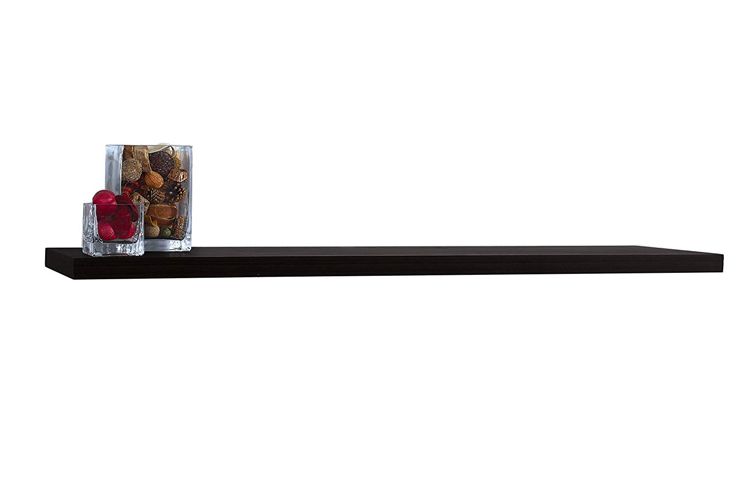 inplace shelving inch floating shelf espresso slimline wall with invisible brackets black home improvement pallet corner metal coat hooks mounted solid wood unit ikea cube shoe