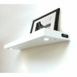 inplace wall mounted white floating shelf with led lights lewis hyman shelves lighting individual shoe rack corner tub shower collapsible small bathroom organization granite 150x150