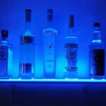 led floating bar shelf liquorshelves bluefour shelves with lights room and board kitchen island black glass wall mounted standard height cabinets above counter target decorative 150x150