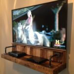 love this wood pipe shelf for electronics under wall mounted floating shelves television more creative built bookshelves target bathroom vanity wrought iron hanging set chunky 150x150