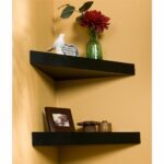 luxurious and modern matte black triangle floating corner selves set cream shelves two the wall paint endearing accessories ideas mitre storage cabinets freezer baskets canadian 150x150