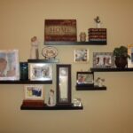 made this wall collage with floating shelves from target shelf great way display small figurines while keeping them out reach pets hidden bracket custom closet builder plastic 150x150