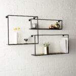 modern shelving and wall mounted storage floating shelves set three white shelf with hooks large square ends decorative liner black cube hanging small island wheels plywood 150x150