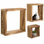 mygift burnt wood wall mounted shadow box square gibsal floating display shelf shelves set home kitchen wrought iron corner stand hanging apartment ikea double desk kmart pool 150x150