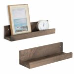 mygift inch espresso brown wooden floating shelves set home kitchen contemporary glass corner shelf how much weight will command strips hold accordion wood fireplace mantels 150x150