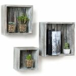 mygift rustic torched wood cube floating shelves set storage shelf home kitchen individual shoe entryway wall mounted coat rack white with hooks ikea open shelving for granite 150x150