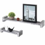 mygift set distressed wood wall mounted floating grey shelves inch gray home kitchen shelving bathroom ideas small stand for cable box and dvd player glasgow bracket system big 150x150