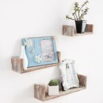 mygift wall mounted torched wood shaped floating dark shelves set brown home kitchen ikea for books pine shelving unit railroad tie mantle maharani drinks cabinet tempered glass 150x150