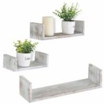 mygift wall mounted wood shaped floating shelves set grey brown home kitchen rustic coat hooks with shelf display shelving unit narrow ture dvd rack ideas vertical small island 150x150
