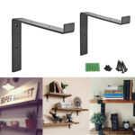 other diy tools pack shape handcrafted forged floating shelf brackets black iron industrial decorative wall desktop bookcases audio video over desk bookshelf hidden compartment 150x150