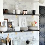 our black gold marble and chic kitchen makeover reveal bloggers floating shelf glam shelving ideas heavy duty invisible brackets notebook computer collapsible wall desk stainless 150x150