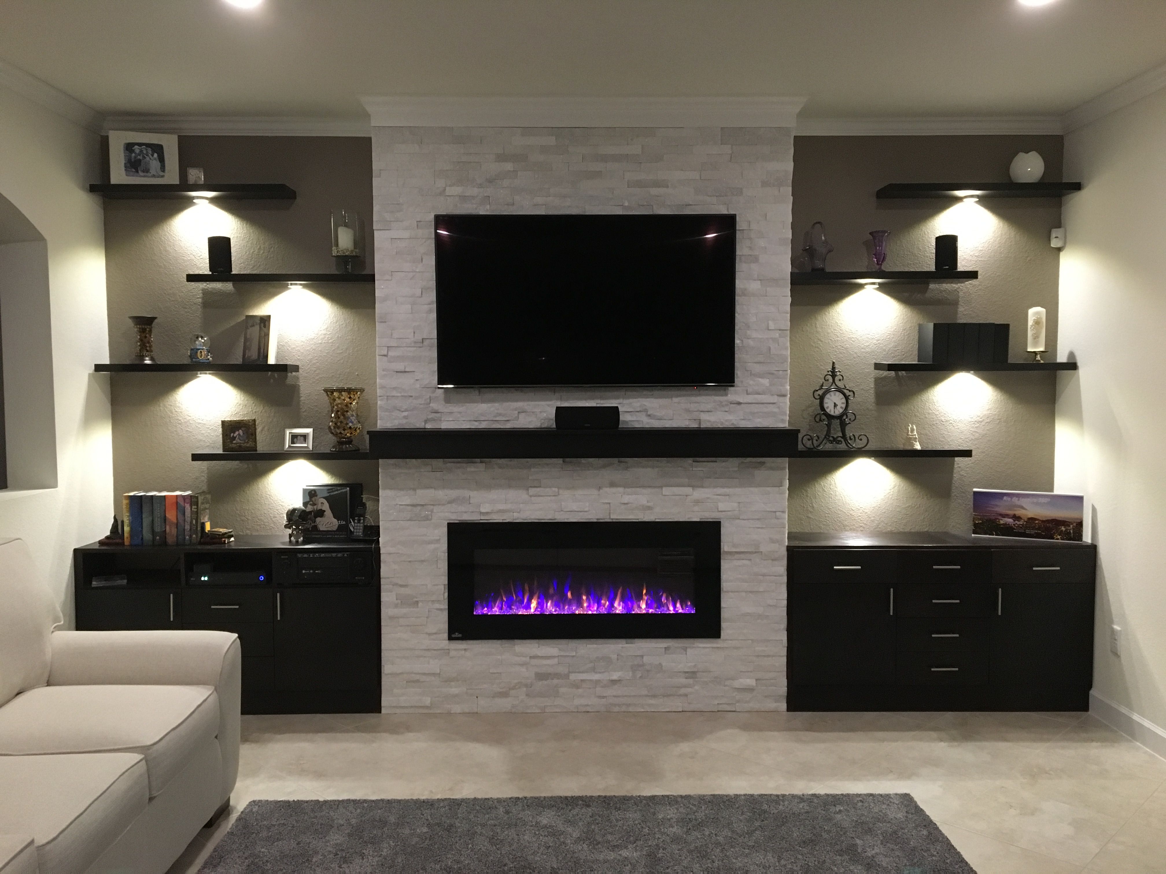 Floating Shelves On Fireplace Wall 