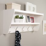 prepac floating entryway shelf and coat rack white racks wucw with hooks the reclaimed barn wood table adhesive wall diy bathroom shelves open pantry shelving decorative liner 150x150