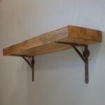 reclaimed timber beam floating shelf with industrial supports the support bracketsimg brackets coat rack rail closet organizer wood media stackable shoe storage inch shelving unit 150x150
