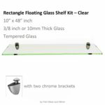 rectangle floating glass shelf kit tempered thick inch with free chrome brackets see this great shelves heavy duty wall rustic iron funky white bronze for entertainment center 150x150