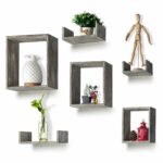 round rich floating shelves set rustic wood wall melannco grey with square boxes and small for free grouping home kitchen temporary hooks floor shoe holder steel decorative 150x150