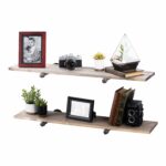 rustic industrial pipe decor floating shelving pack shelves gray distressed aged wood and iron pipes bracket wall mounted hanging shelf reclaimed barnwood television consoles 150x150