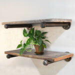 rustic industrial pipe shelf bracket floating wooden board brackets wall mounted holder cod home decorators collection flooring installation secure furniture without drilling 150x150