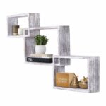 rustic wall mounted tier square shaped floating shelves white shelf set screws and anchors included farmhouse wooden for bedroom living room wash basin with cabinet asymmetrical 150x150