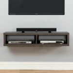 shallow wall mounted stand for tvs home decor floating wood shelves electronics holds audio video components and sound bar compliment television lbs comes with mounting hardware 150x150