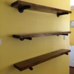 shelves made with regular old stained and sat gas pipe black floating spray painted mounted the wall custom toronto basin heavy duty mantel brackets for kitchen storage timber 150x150
