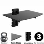 single floating glass one shelf black sky box xbox wall mount for details about bracket new hang art without nails inch are shelves strong enough books sink storage open corner 150x150