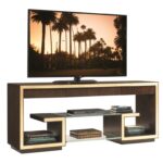 sligh bel aire rodeo media console with floating glass products color shelves for entertainment center and gold tipping marble brackets lights work shelving systems garage wall 150x150