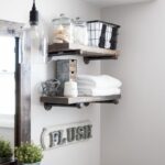 small bathroom shelf ideas industrial farmhouse shelves floating custom wood mantle entryway mirror with hooks coat rack canadian tire thick shelving material bracket weight limit 150x150
