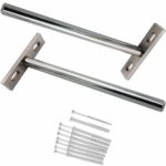 solid steel floating shelf brackets with screws and shelves without wall plugs nickel plated flush fit blind invisible hanging fully concealable hidden metal wood storage velcro 150x150