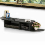 tribesigns cable boxes wall mount floating shelf console wood for box details about black iron corbels target kitchen island glass component command strips weight shelves friday 150x150