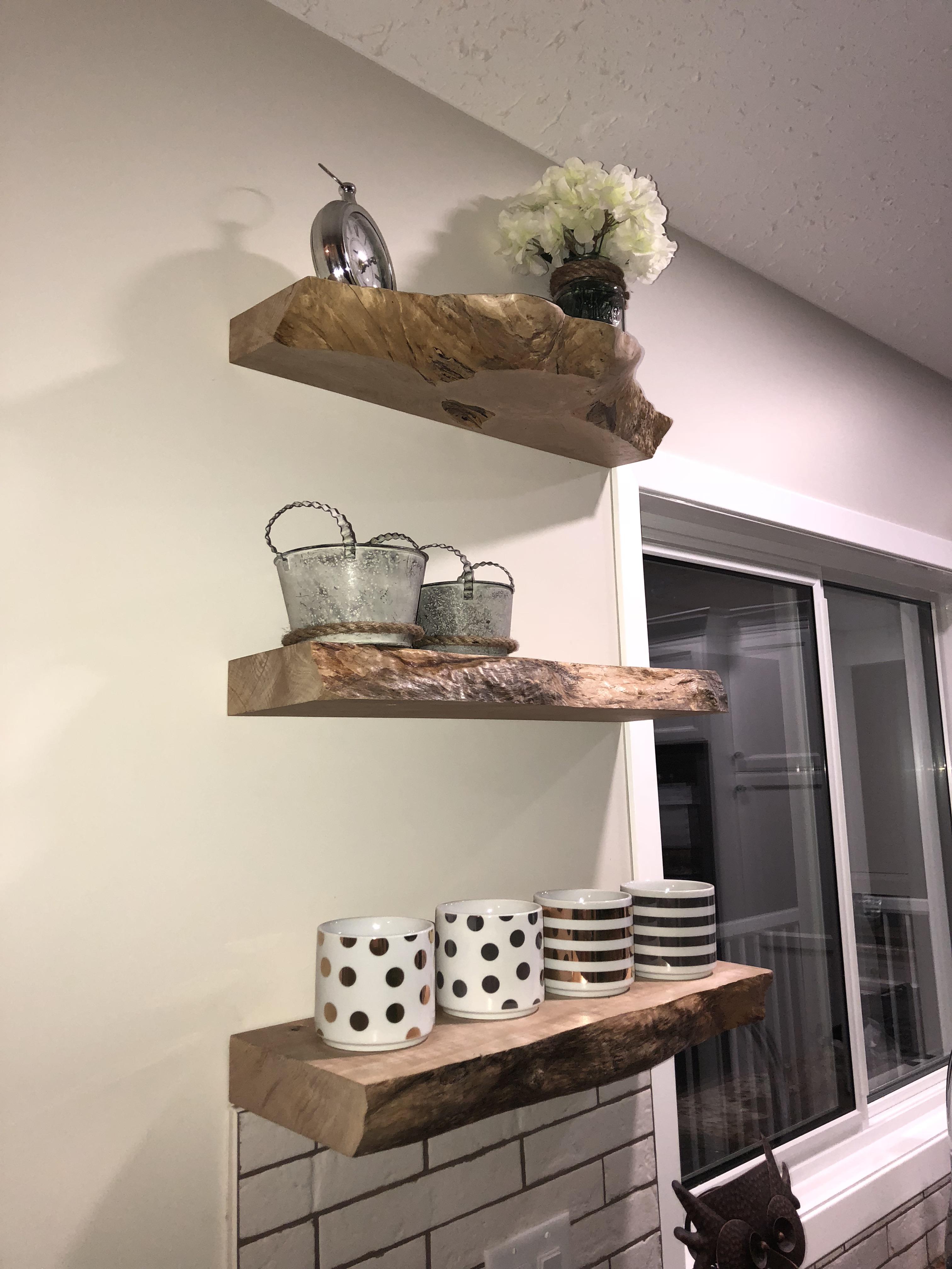 tried some floating shelves the end kitchen rather than small another cabinet computer table shelf media center narrow book ledge brands crown molding mantel wood support design
