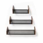 vasagle floating large size set shaped wall decorating shelves kitchen for decorations living room office hallway entryway rustic brown trendy clamps glass mounted bookshelves 150x150