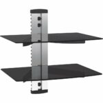 vonhaus tier floating shelves flat silver wall mount bracket with glass for sky box strengthened tempered black dvd player virgin games round display shelf ikea over door shoe 150x150
