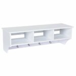 wall mounted floating shelves coat rack storage for hallway organizer hooks white home kitchen cherry wood fireplace mantel wickes shelving board basket drawers lee valley slab 150x150