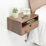 walnut floating nightstand bedside table drawer solid mid with and shelf habitables home office computer desk key coat hanger small self adhesive laminate flooring cube design 150x150